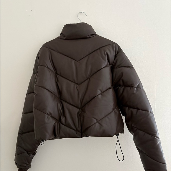 IVL Chocolate Brown Leather Look Puffer Jacket NWT - Picture 5 of 5